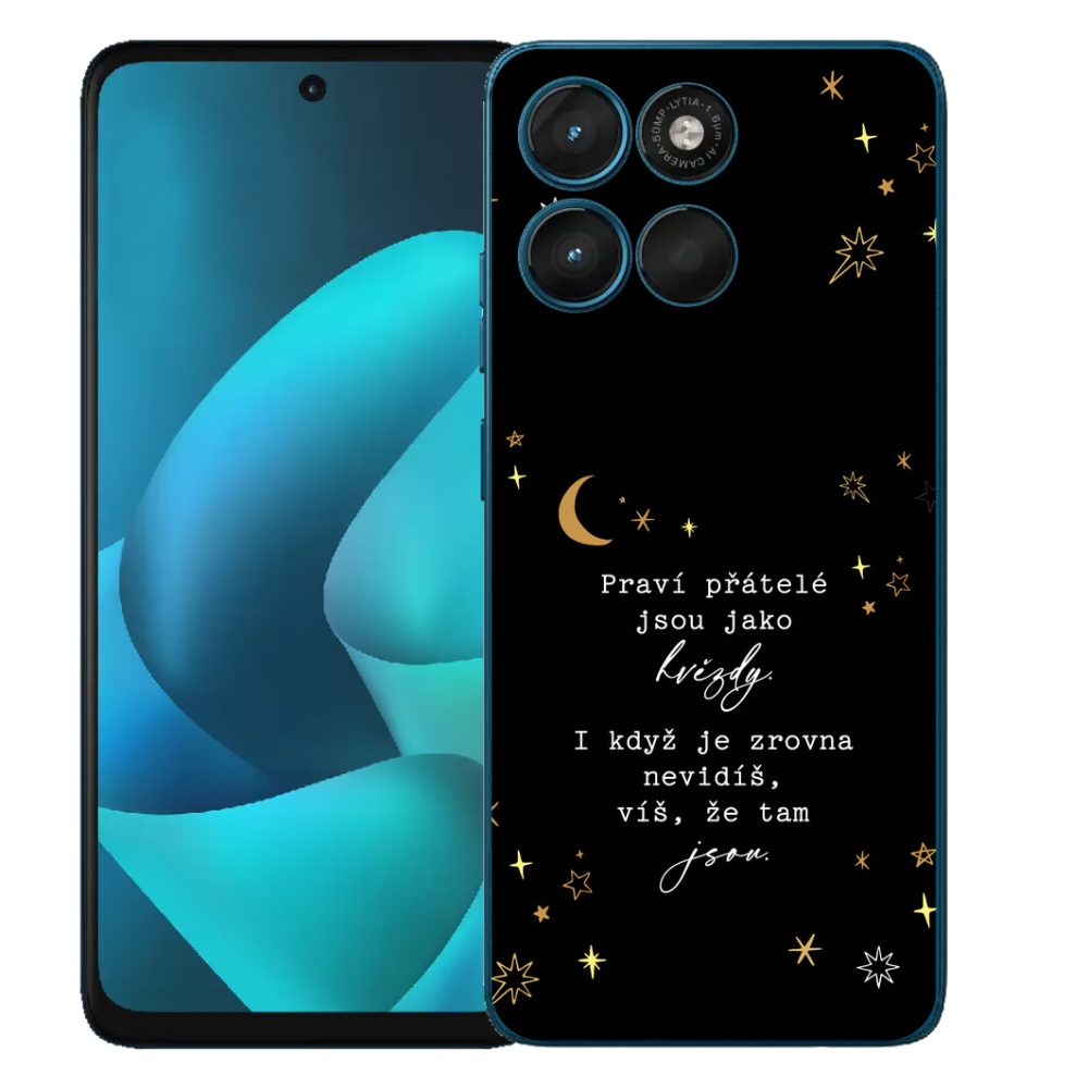 mmCase géltok a Motorola Moto G57 Power-hez – idézet 6, fekete háttérrel