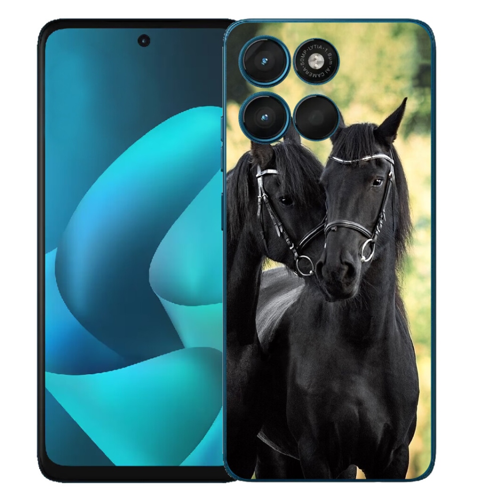 mmCase gél tok a Motorola Moto G57 Power-hez – két fekete ló