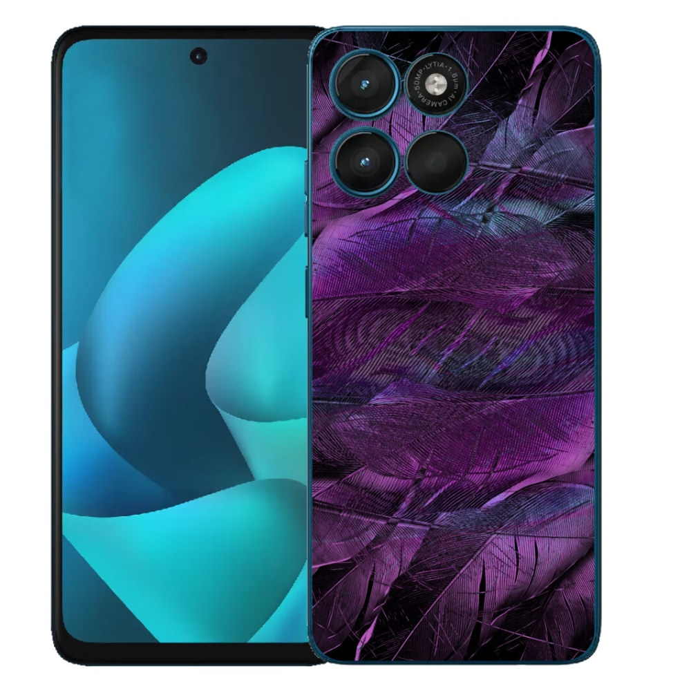 mmCase gél tok a Motorola Moto G57 Power-hez – lila tollak