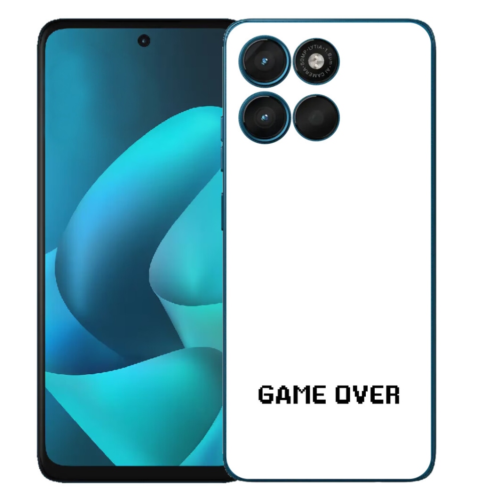 mmCase gél tok a Motorola Moto G57 Power-hez – „game over” fehér háttérrel
