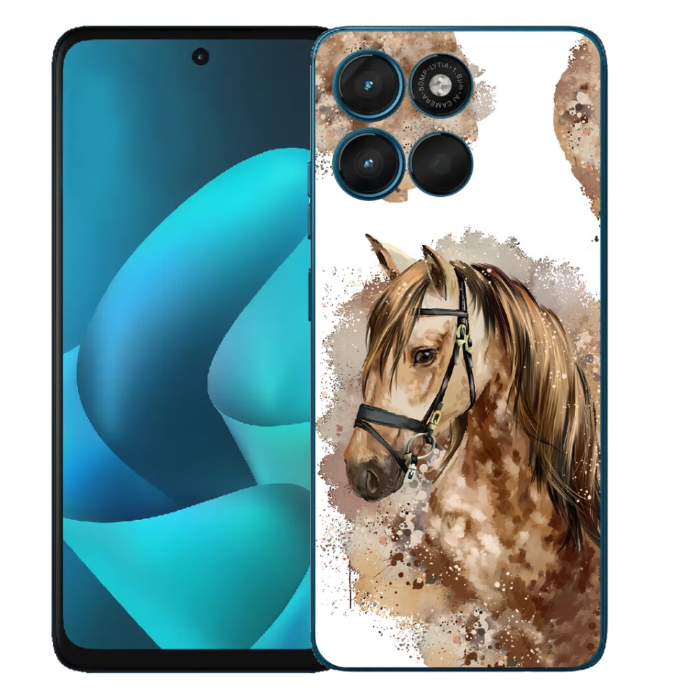 mmCase gél tok a Motorola Moto G57 Power-hez – barna rajzolt ló