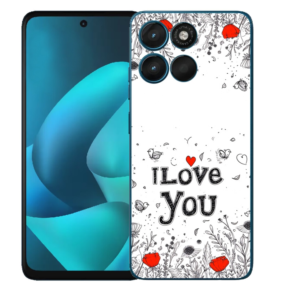 mmCase gél tok a Motorola Moto G57 Power-hez – „I love you” fehér háttérrel