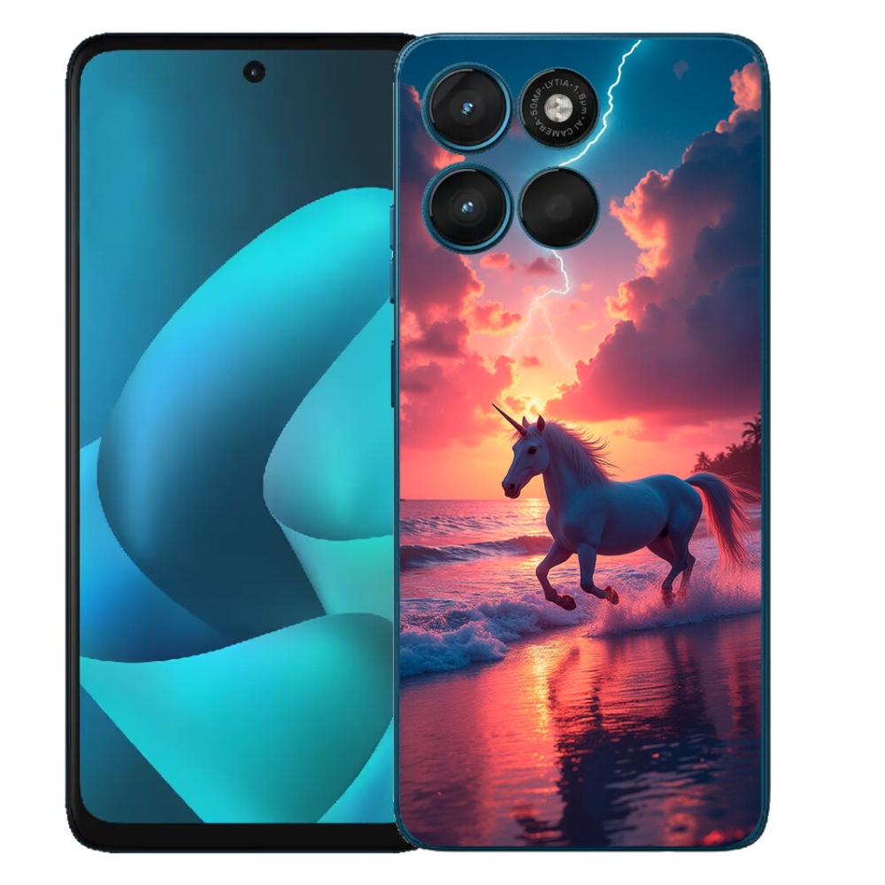 mmCase gél tok a Motorola Moto G57 Power-hez – egyszarvú a tengerparton