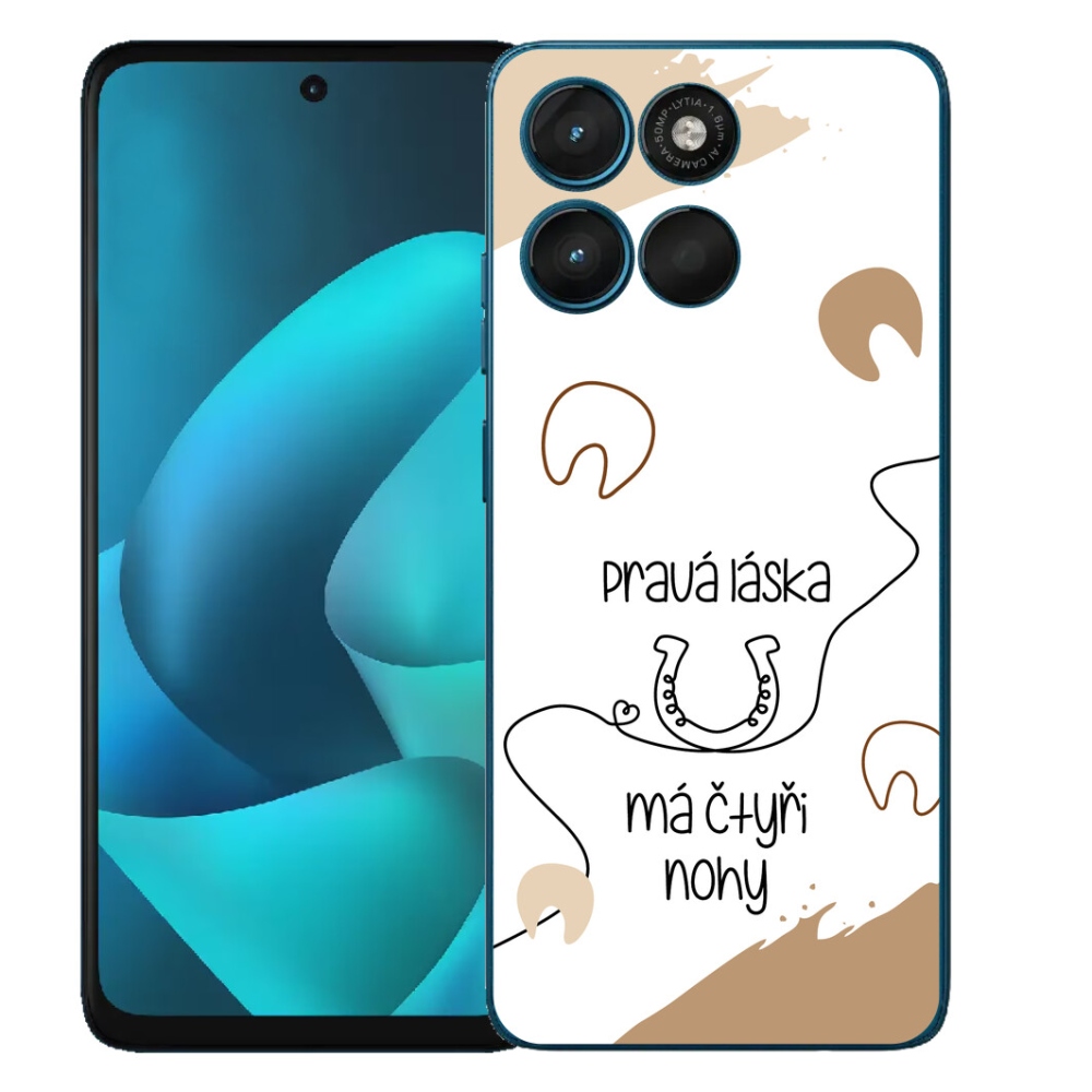 mmCase gél tok a Motorola Moto G57 Power-hez – ló motívum, fehér háttér