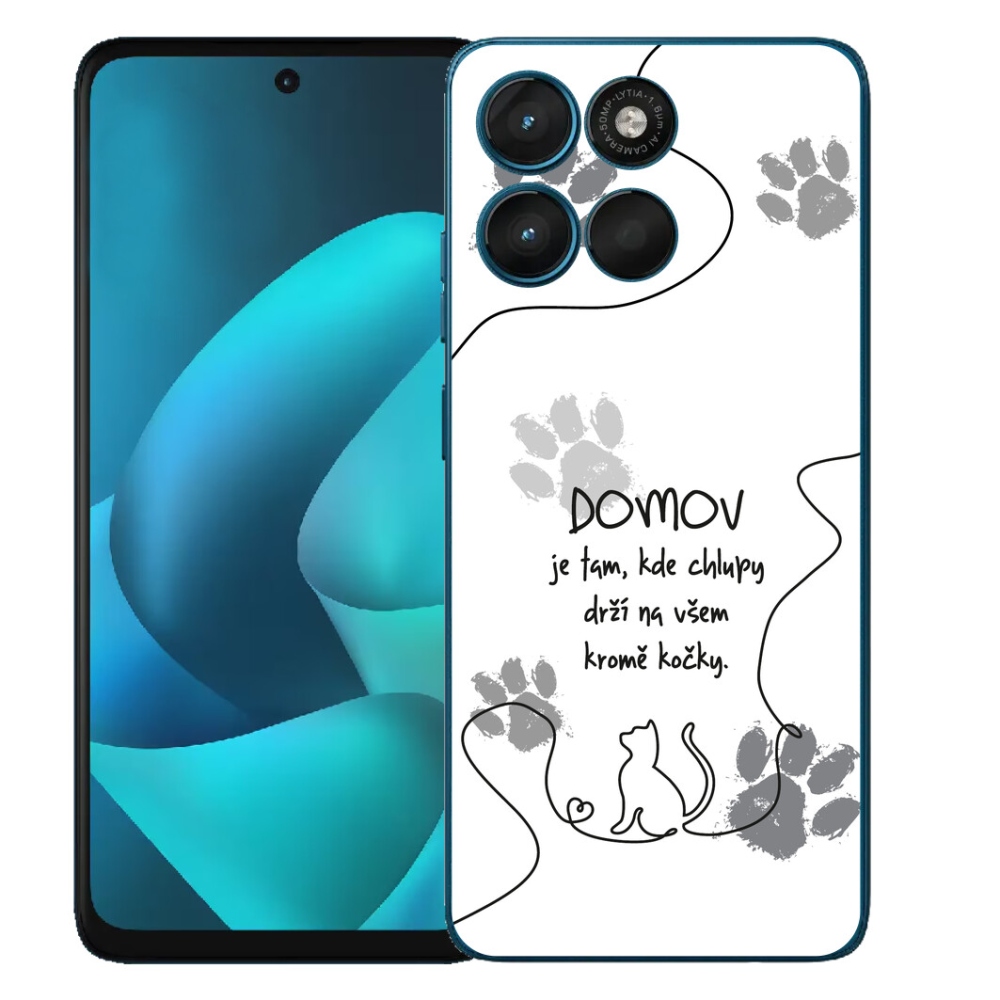 mmCase gél tok a Motorola Moto G57 Power-hez – macskás motívum, fehér háttér