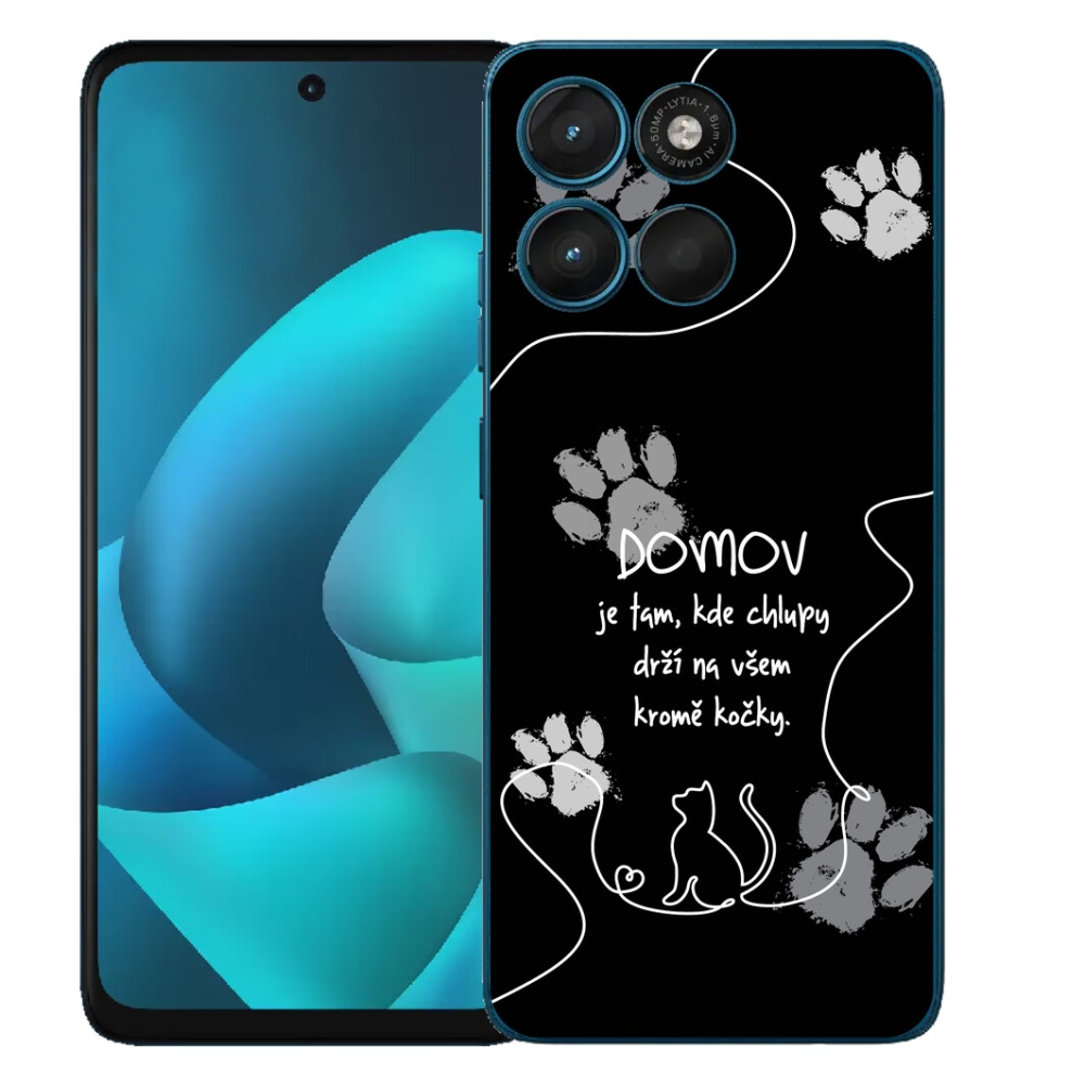 mmCase gél tok a Motorola Moto G57 Power-hez – macskás motívum, fekete háttér