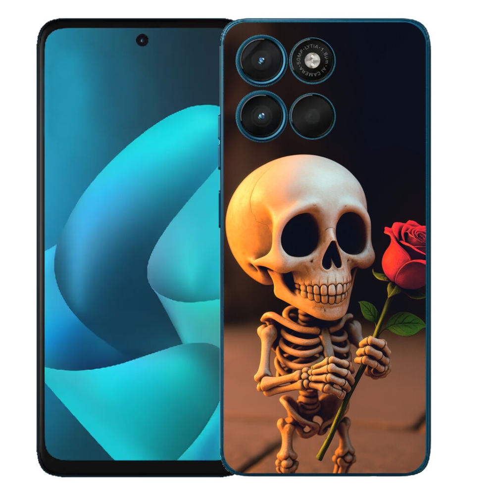 mmCase gél tok a Motorola Moto G57 Power-hez – csontváz rózsával