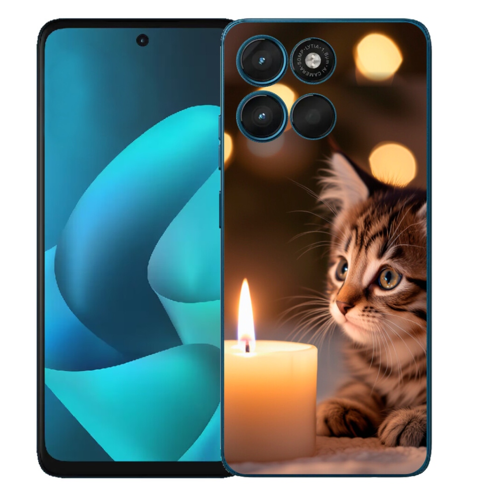 mmCase gél tok a Motorola Moto G57 Power-hez – cica és gyertya