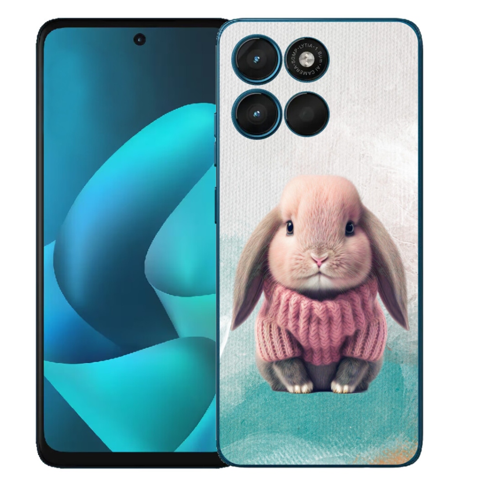 mmCase gélhuzat a Motorola Moto G57 Power-hez – pulóveres nyuszi
