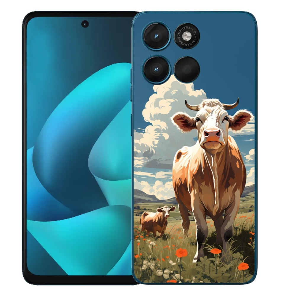 mmCase gél tok a Motorola Moto G57 Power-hez – tehenek a réten