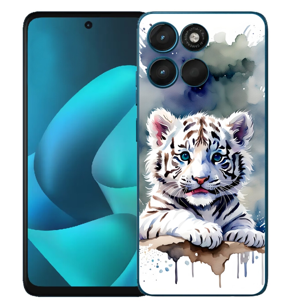 mmCase géltok a Motorola Moto G57 Power-hez – fehér tigris kölyök