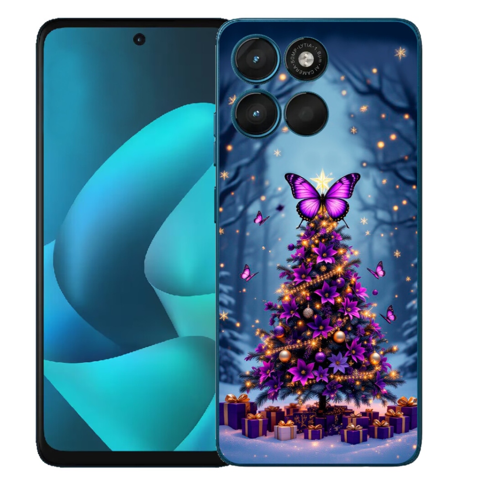 mmCase gél tok a Motorola Moto G57 Power-hez – pillangós karácsonyfa