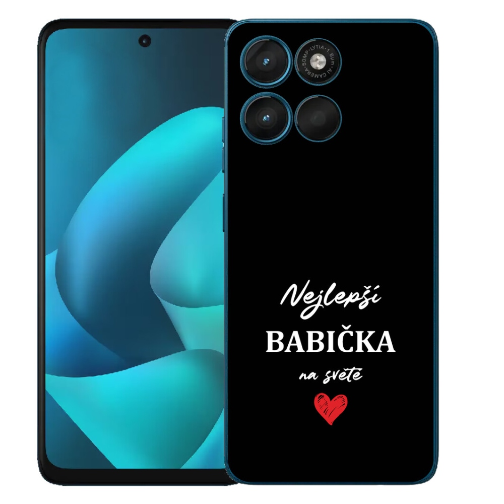 mmCase gél tok a Motorola Moto G57 Power-hez – „A legjobb nagymama 1” fekete háttérrel