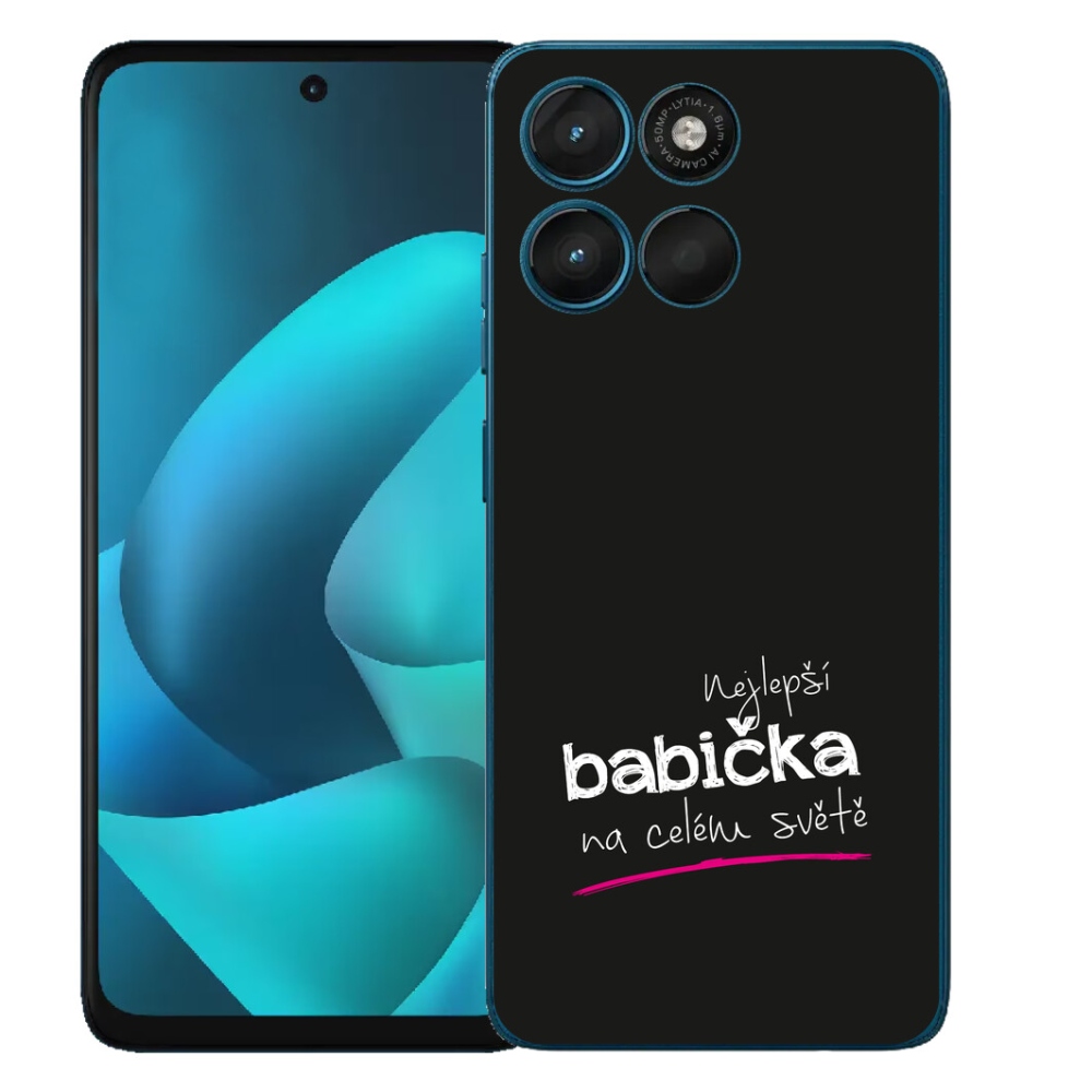 mmCase gél tok a Motorola Moto G57 Power-hez – a legjobb nagymama 4, fekete háttérrel
