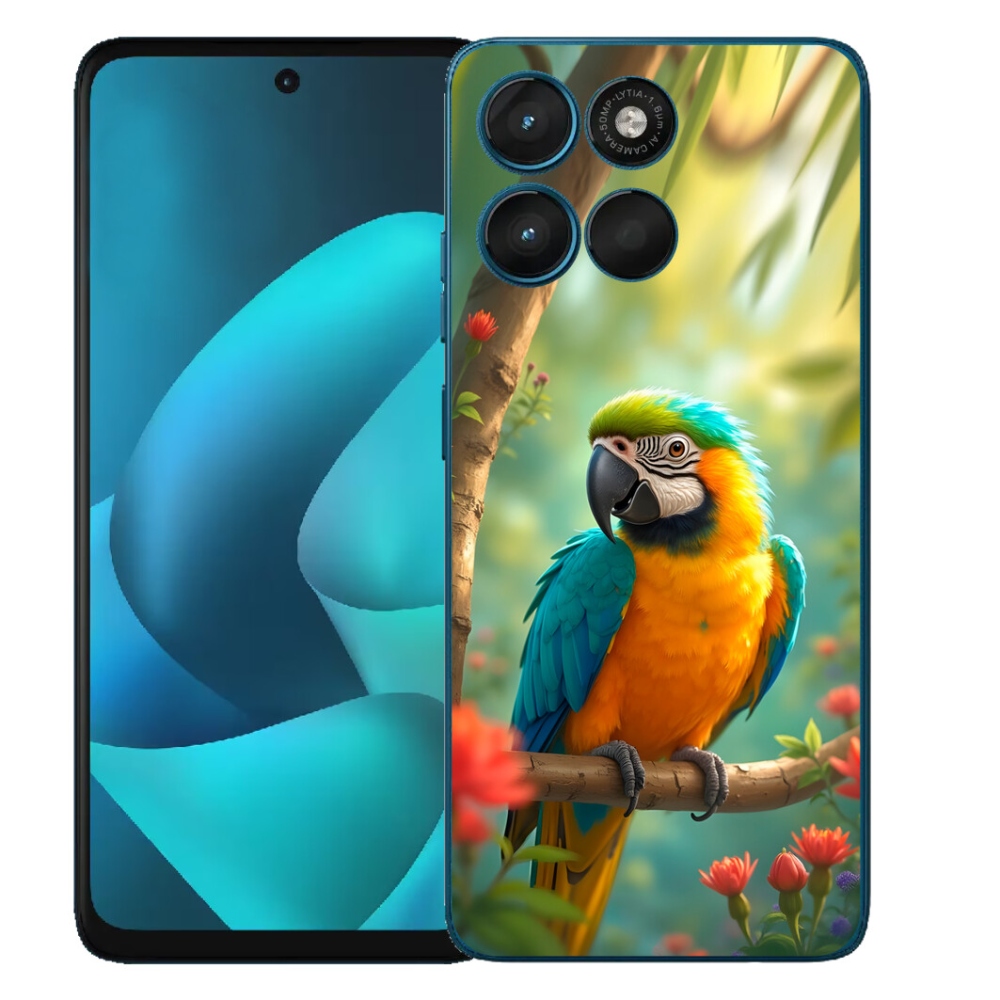 mmCase géltok a Motorola Moto G57 Power-hez – kék-sárga ara papagáj