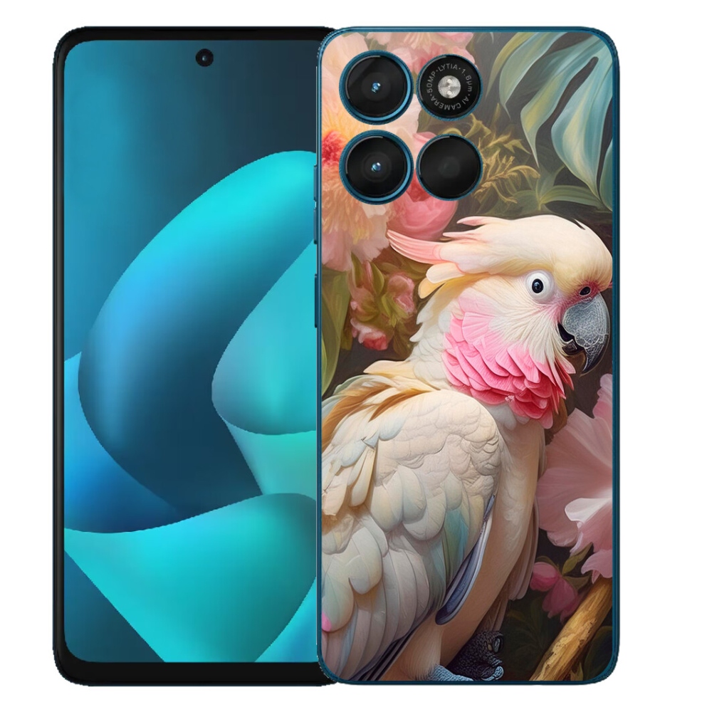 mmCase géltok a Motorola Moto G57 Power-hez – rózsaszín kakadu papagáj 2