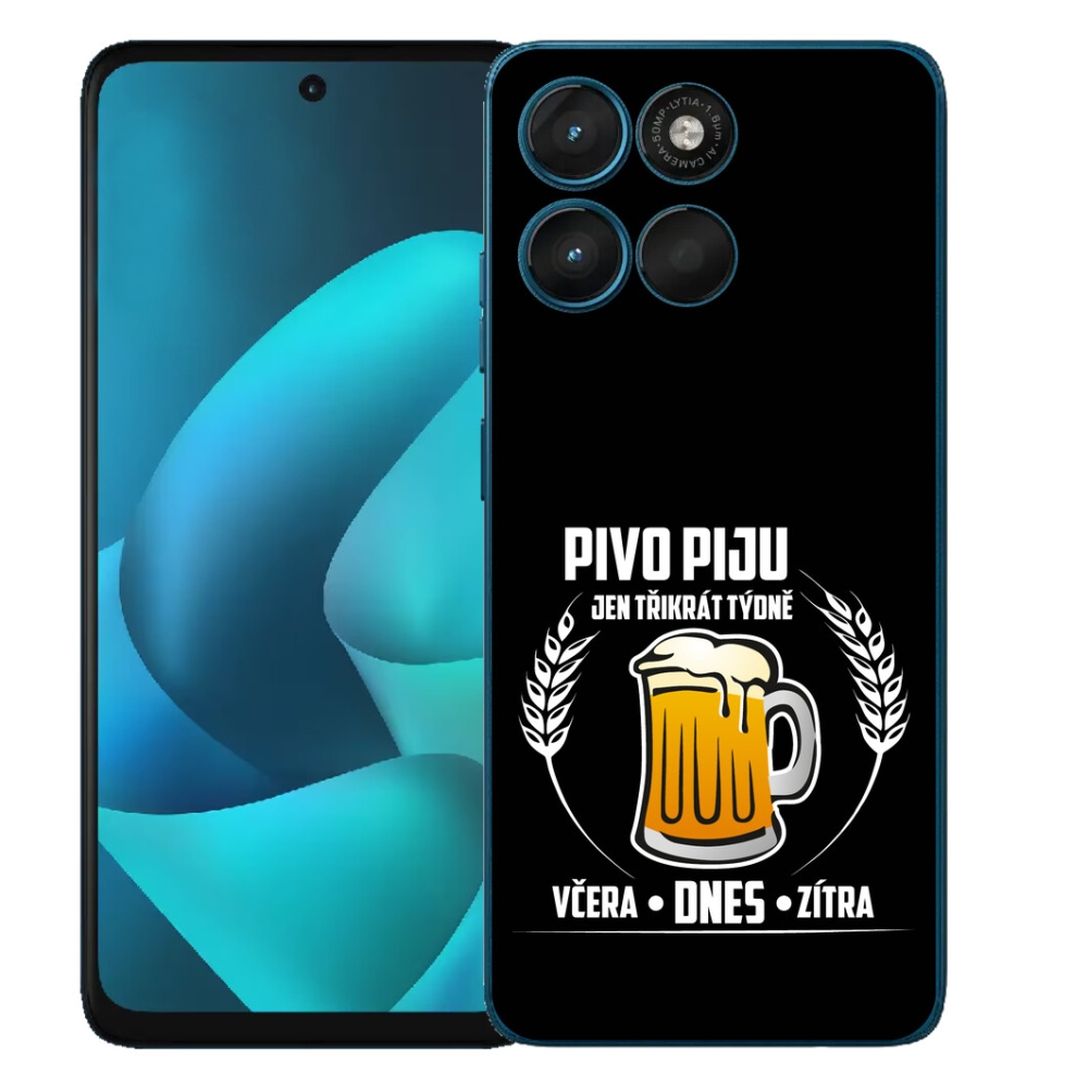 mmCase gél tok a Motorola Moto G57 Powerhez – sörös motívum, fekete háttér