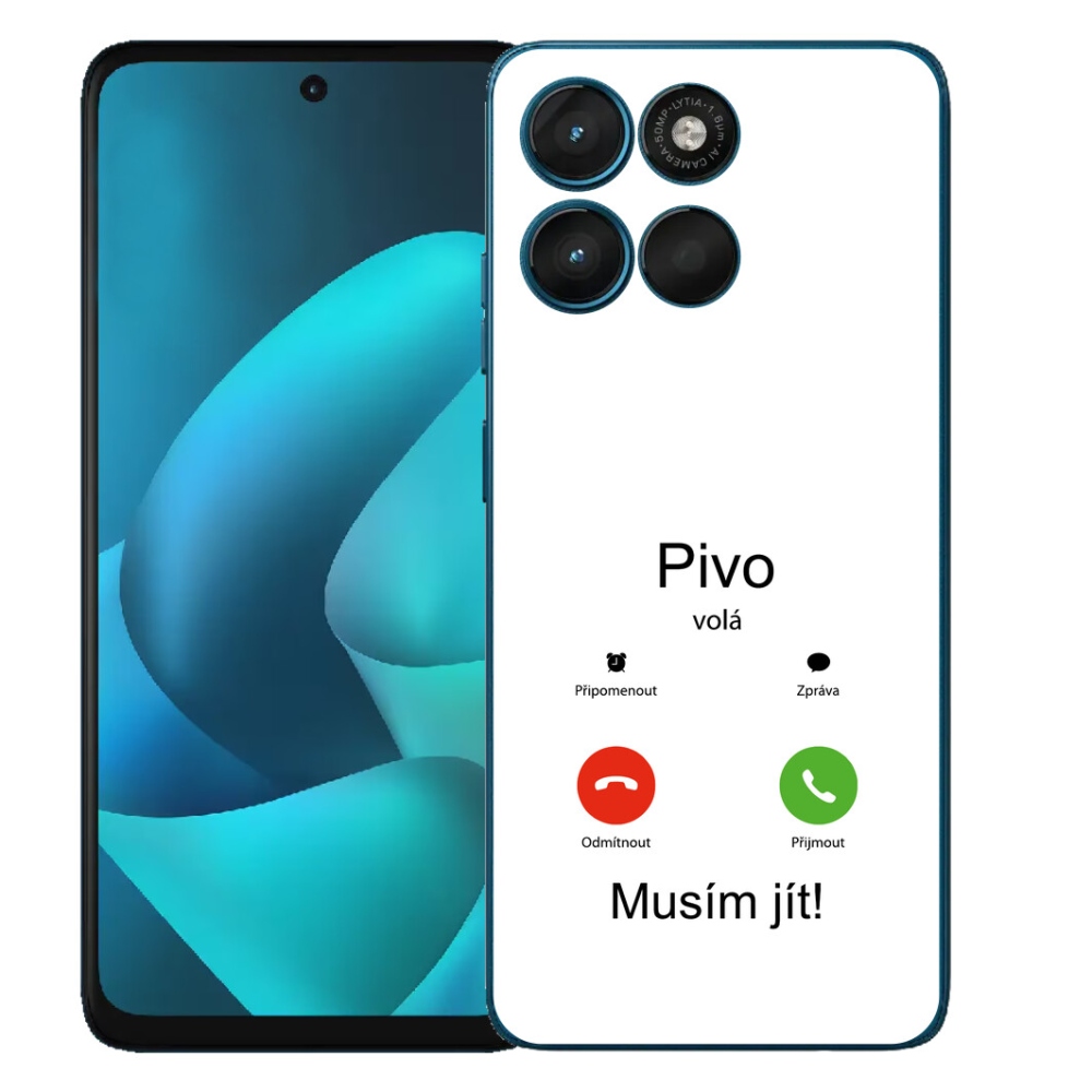 mmCase gél tok a Motorola Moto G57 Power-hez – „A sör hív” fehér háttérrel