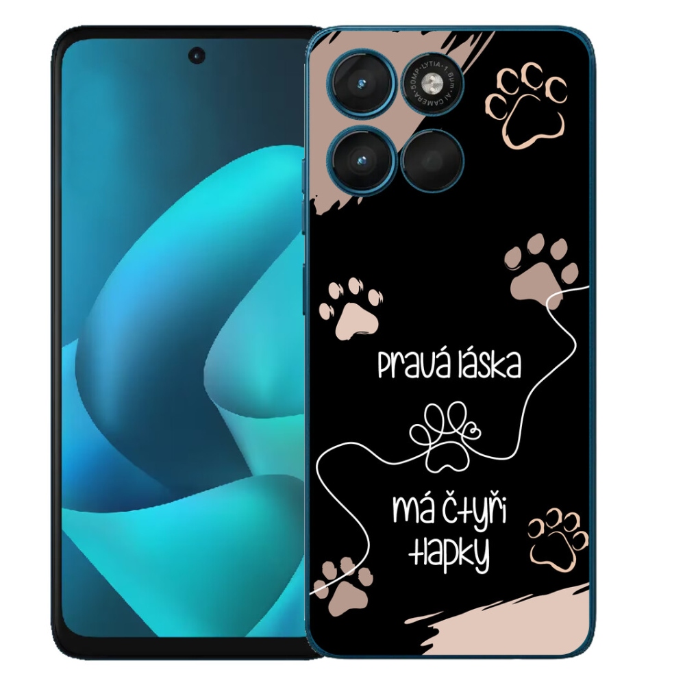 mmCase gél tok a Motorola Moto G57 Power-hez – kutyás motívum 1, fekete háttérrel