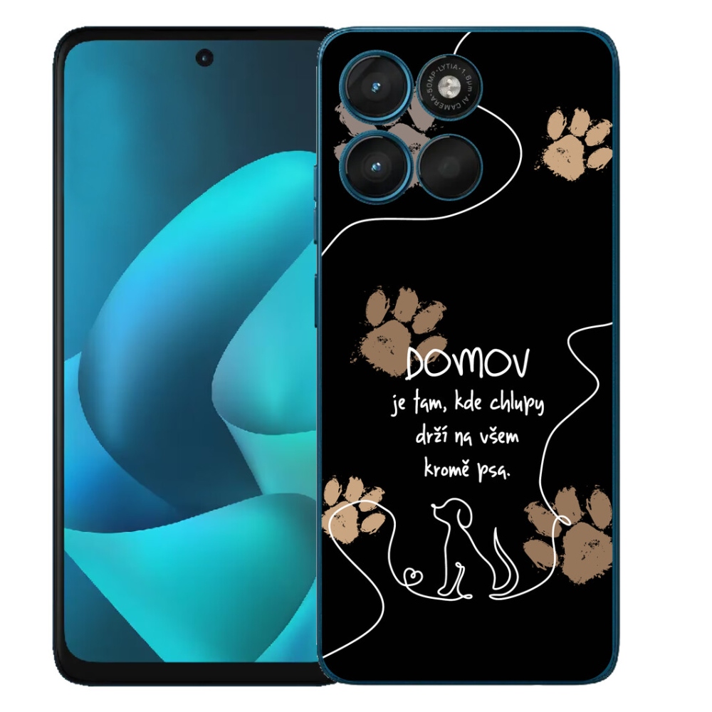 mmCase gél tok a Motorola Moto G57 Power-hez – kutyás motívum, fekete háttér