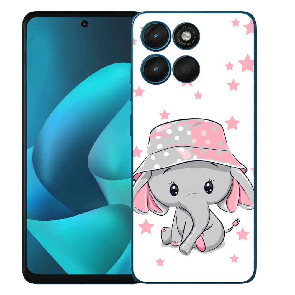 mmCase géltok a Motorola Moto G57 Powerhez – rózsaszín elefánt