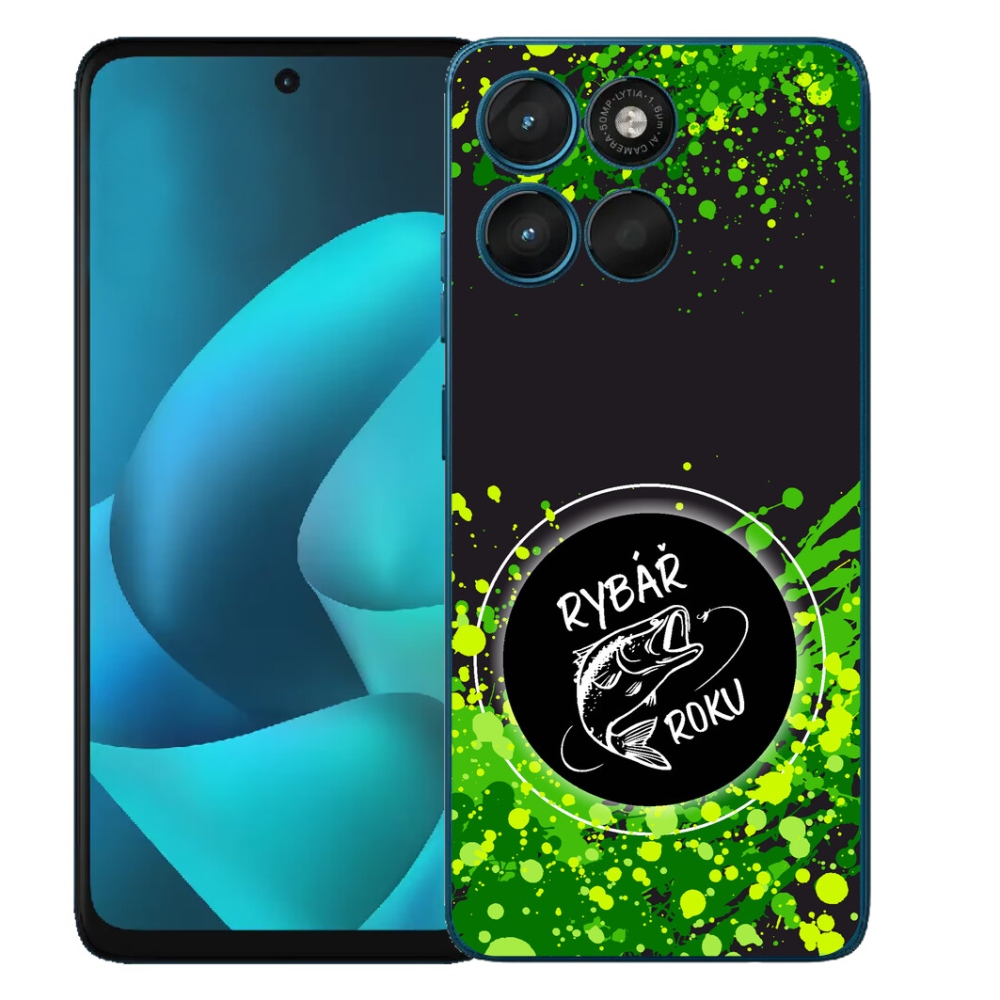 mmCase gél tok a Motorola Moto G57 Power-hez – „Az év horgásza” fekete háttérrel