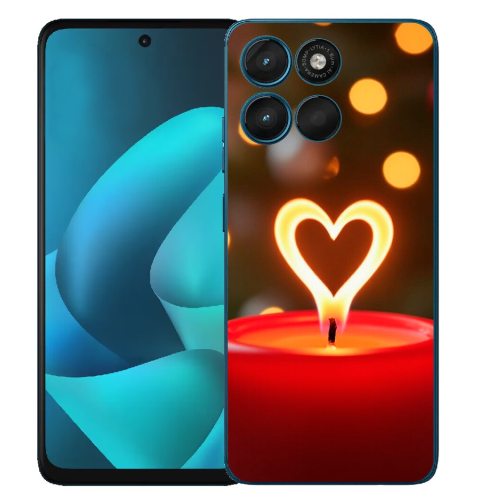 mmCase gél tok a Motorola Moto G57 Power-hez – lángoló szív
