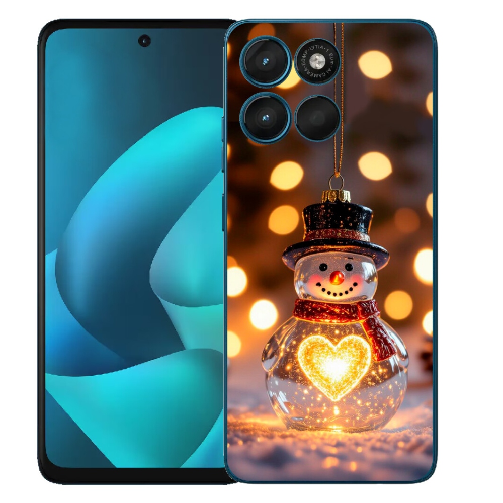 mmCase gél tok a Motorola Moto G57 Power-hez – világító karácsonyi hóember