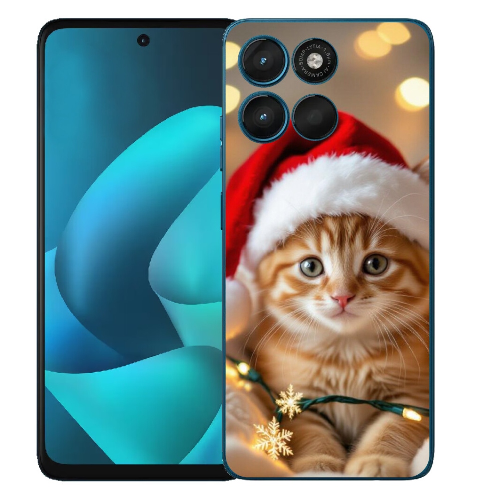 mmCase gél tok a Motorola Moto G57 Power-hez – karácsonyi cica