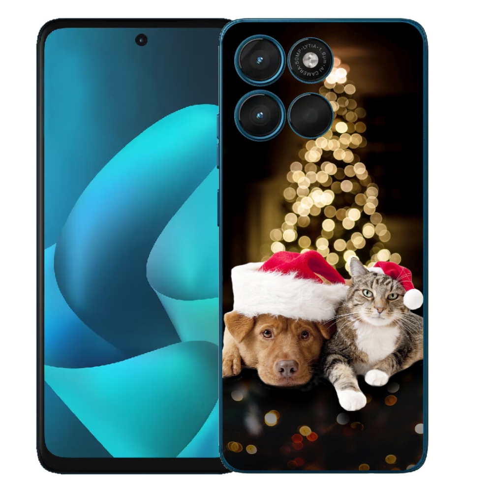 mmCase gél tok a Motorola Moto G57 Power-hez – karácsonyi kutya és macska