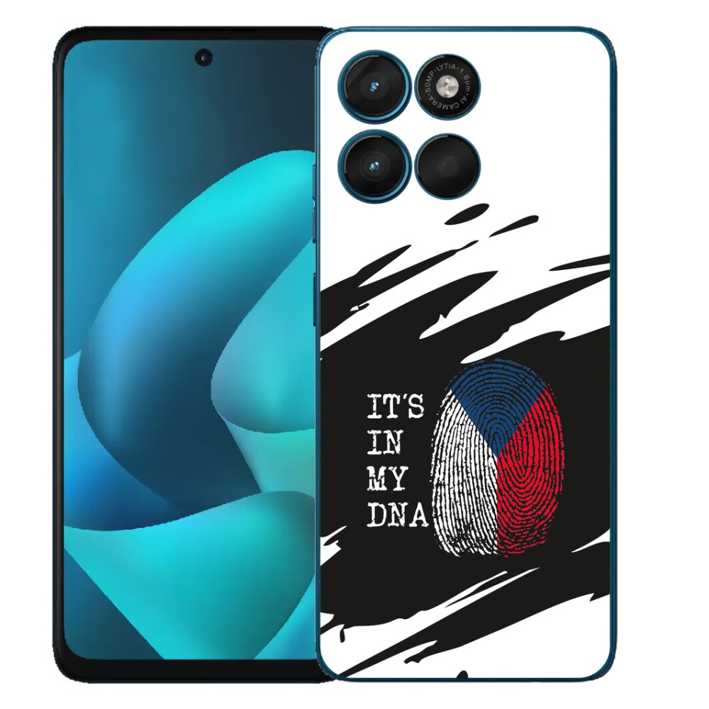mmCase gél tok a Motorola Moto G57 Power-hez – zászló, ujjlenyomat, fekete-fehér háttér