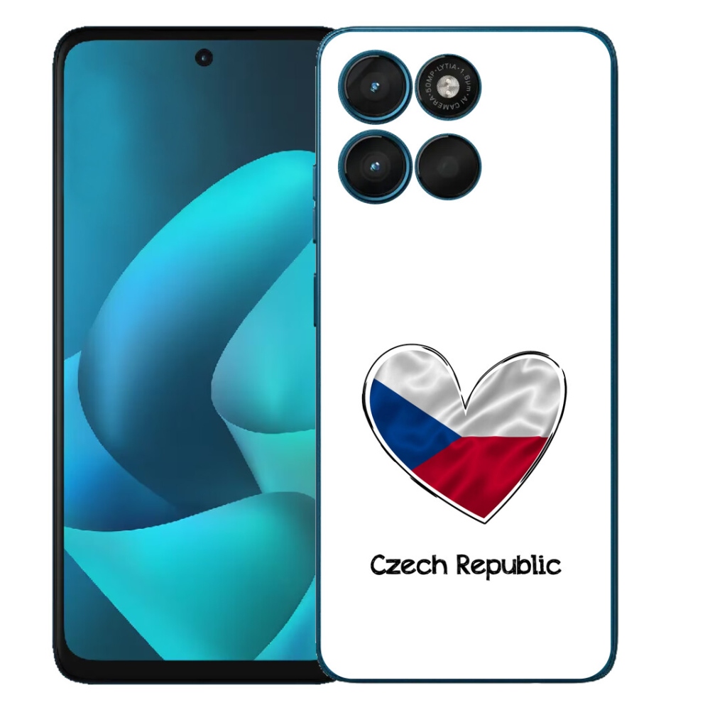 mmCase géltok a Motorola Moto G57 Power-hez – zászló, szív, fehér háttér