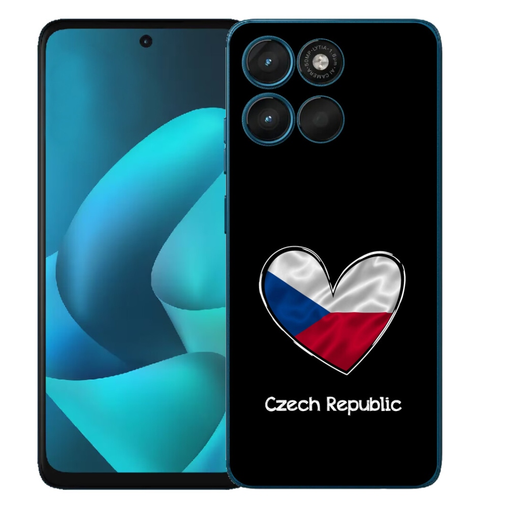 mmCase gél tok a Motorola Moto G57 Power-hez – zászló, szív, fekete háttér