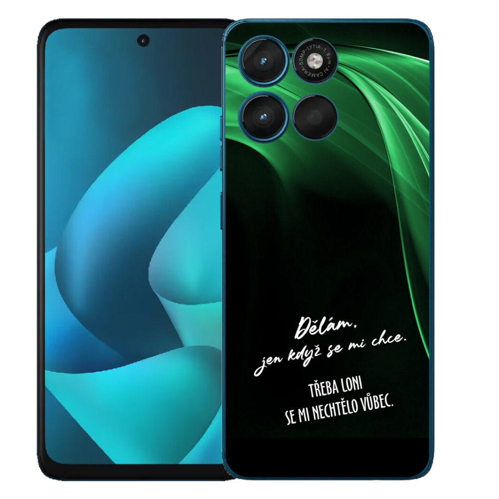 mmCase géltok a Motorola Moto G57 Power-hez – vicces felirat, 12, fekete háttér