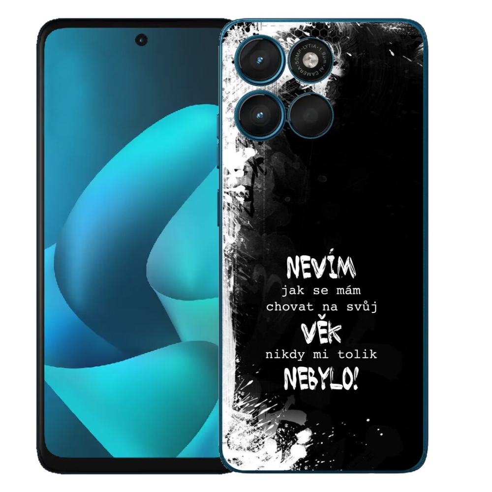 mmCase géltok a Motorola Moto G57 Power-hez – vicces felirat, 14, fekete háttér