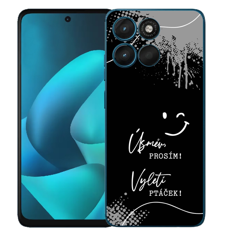 mmCase géltok a Motorola Moto G57 Power-hez – vicces felirat, 4 fekete háttér