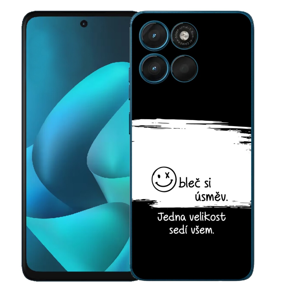 mmCase géltok a Motorola Moto G57 Power-hez – vicces felirat, 8 fekete-fehér háttér