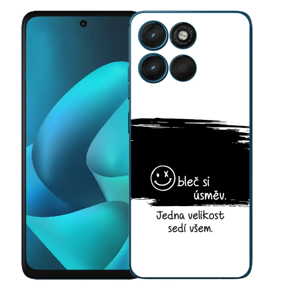 mmCase géltok a Motorola Moto G57 Power-hez – vicces felirat, 8 fekete-fehér háttér