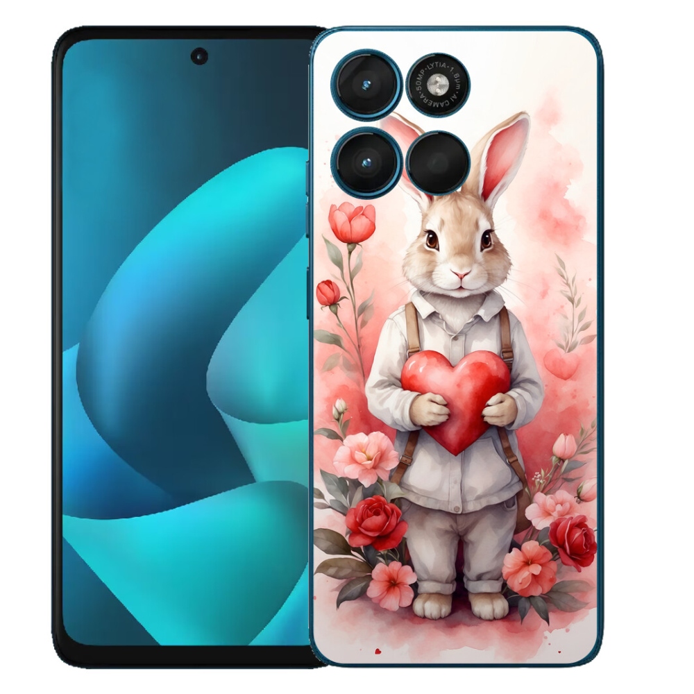 mmCase gél tok a Motorola Moto G57 Power-hez – nyuszi szívecskével