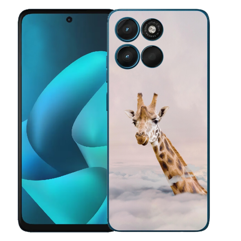 mmCase gél tok a Motorola Moto G57 Power-hez – zsiráf a felhők között