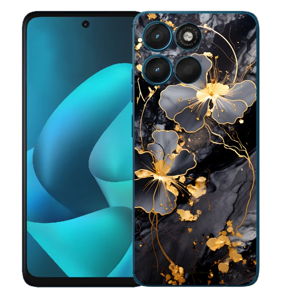 mmCase gél tok a Motorola Moto G57 Power-hez – arany virágok