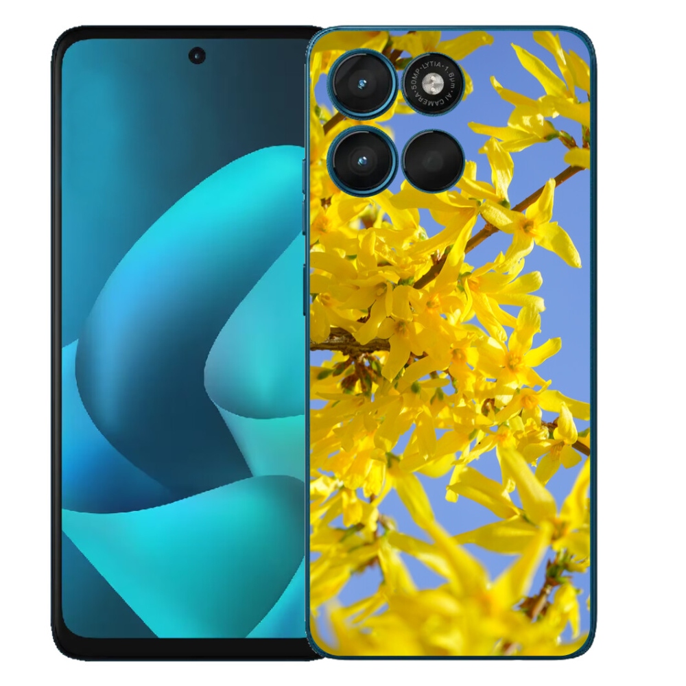 mmCase gél tok a Motorola Moto G57 Power-hez – sárga virágok