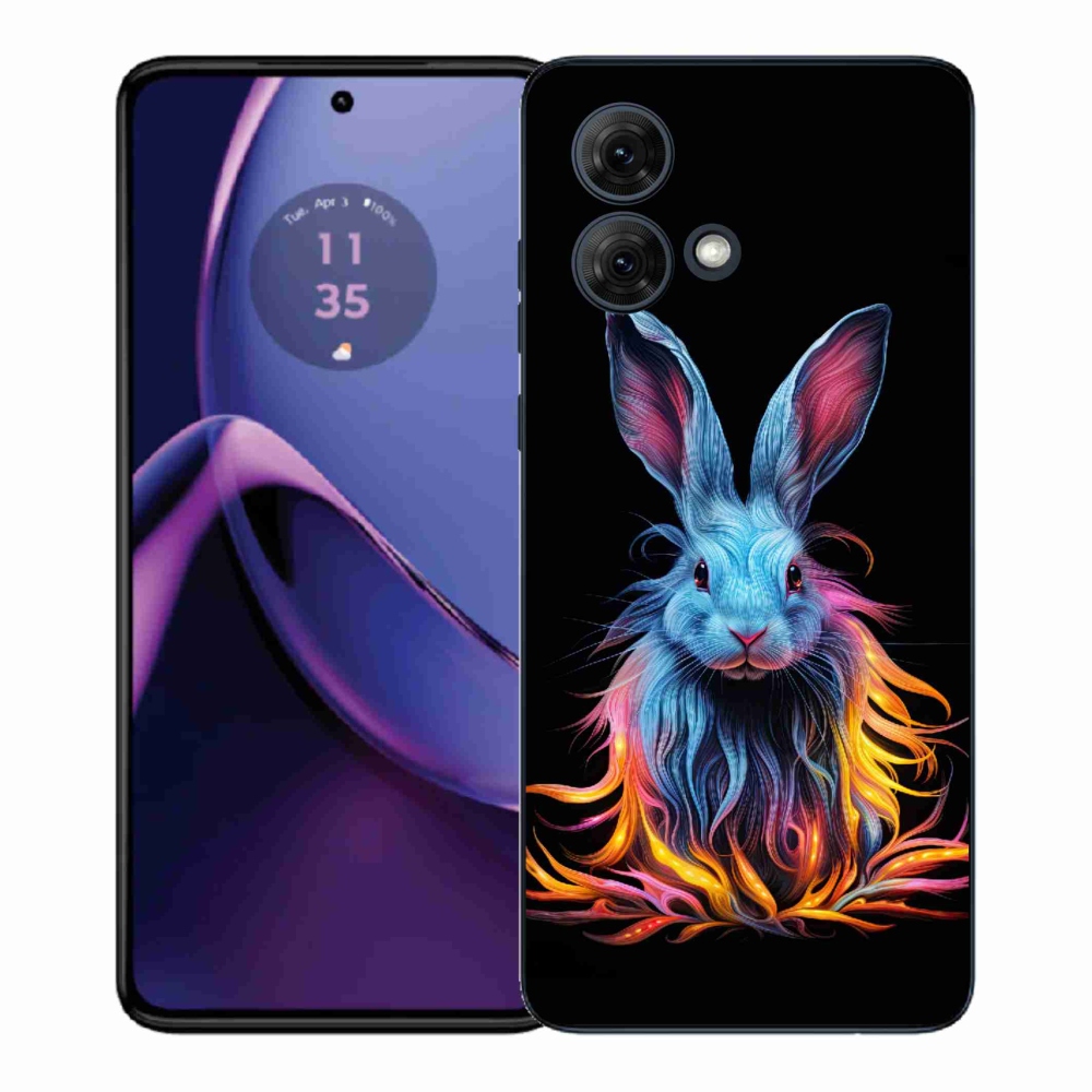 Zselés borítás mmCase a Motorola Moto G84 5G készülékhez - absztrakt nyúl