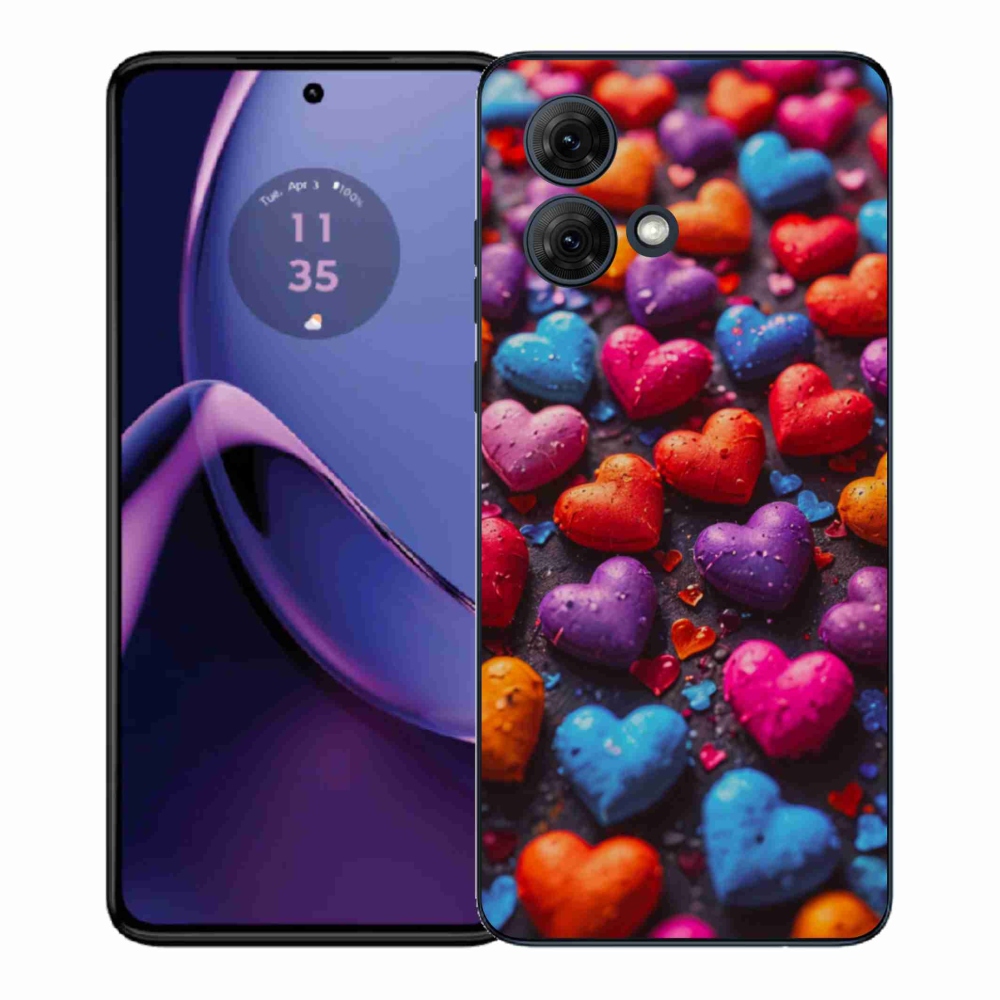 Zselés borítás mmCase a Motorola Moto G84 5G készülékhez - színes szívecske