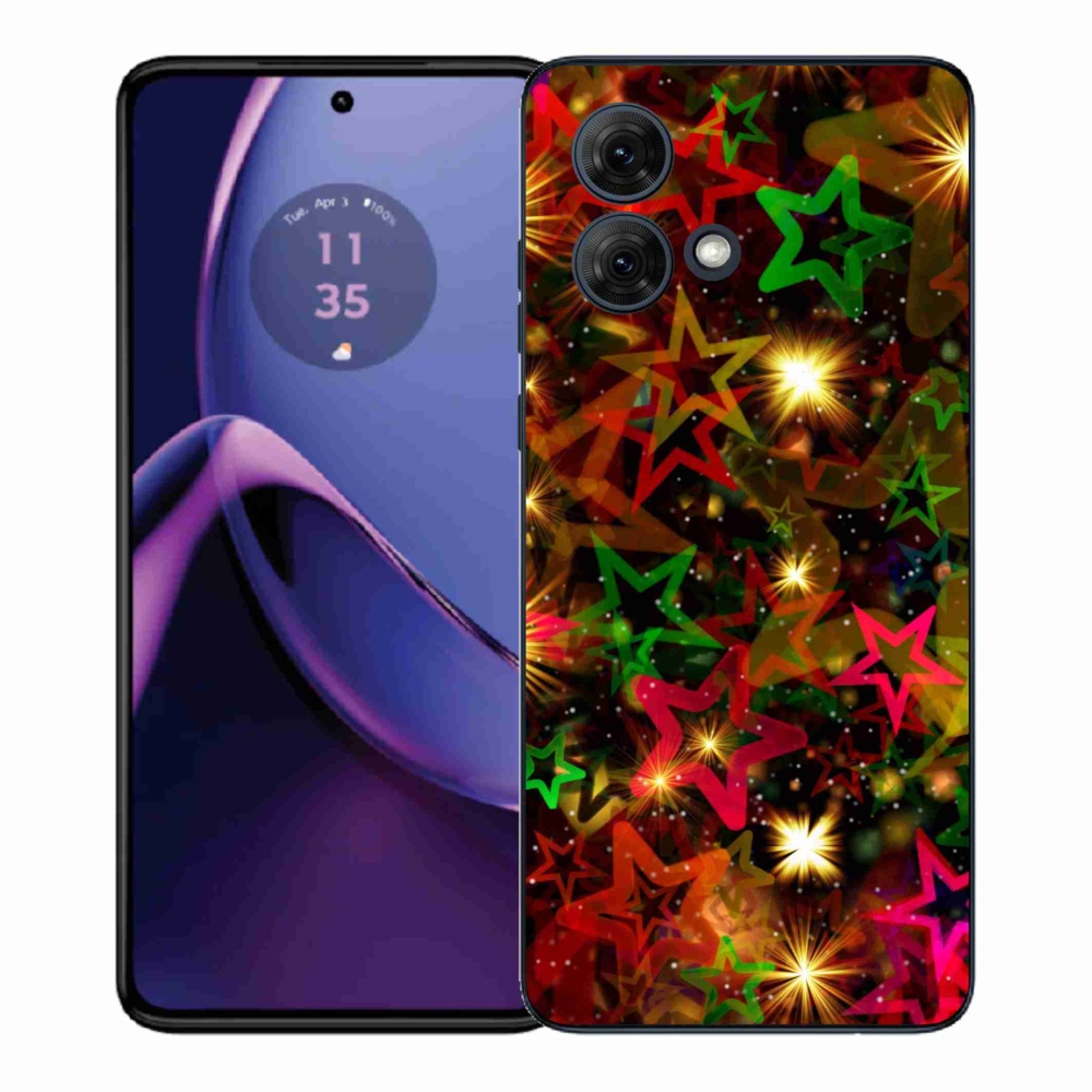 Zselés borítás mmCase a Motorola Moto G84 5G-hez - színes csillagok