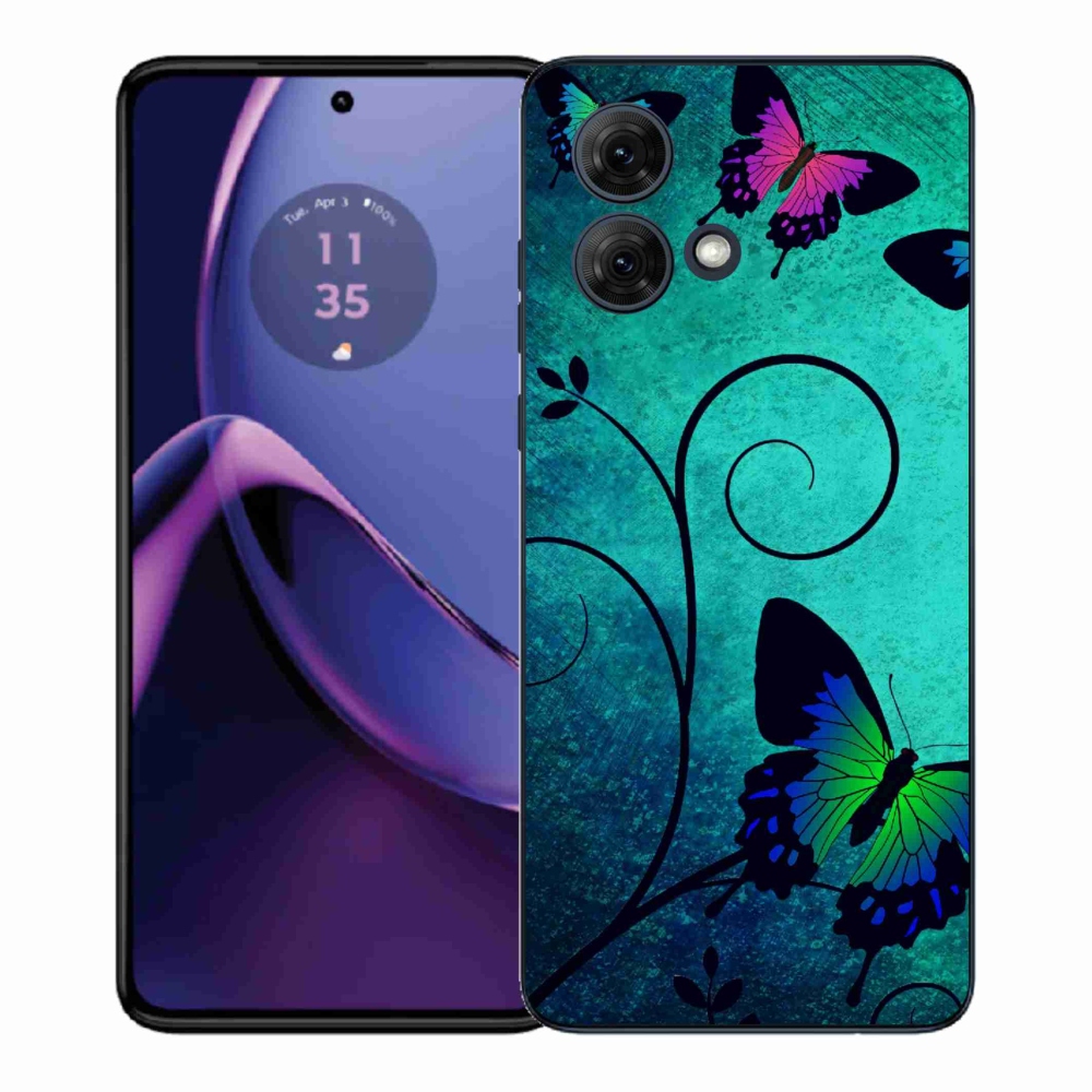 Zselés borítás mmCase Motorola Moto G84 5G - színes pillangókhoz