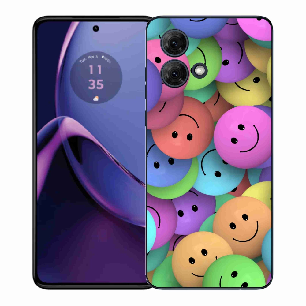 Zselés borítás mmCase Motorola Moto G84 5G - színes smiley-khoz