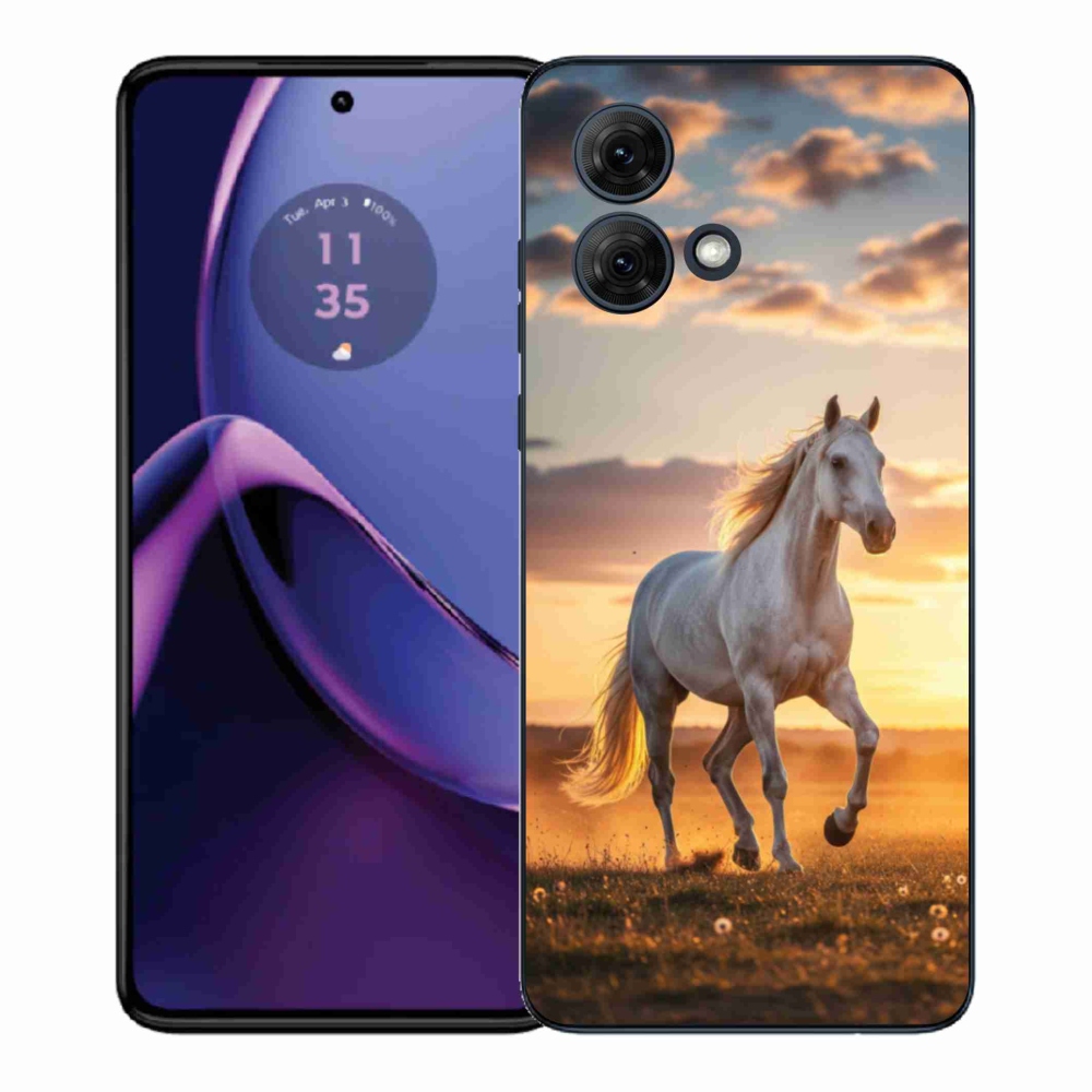 Gél borítás mmCase Motorola Moto G84 5G - futó fehér ló 2