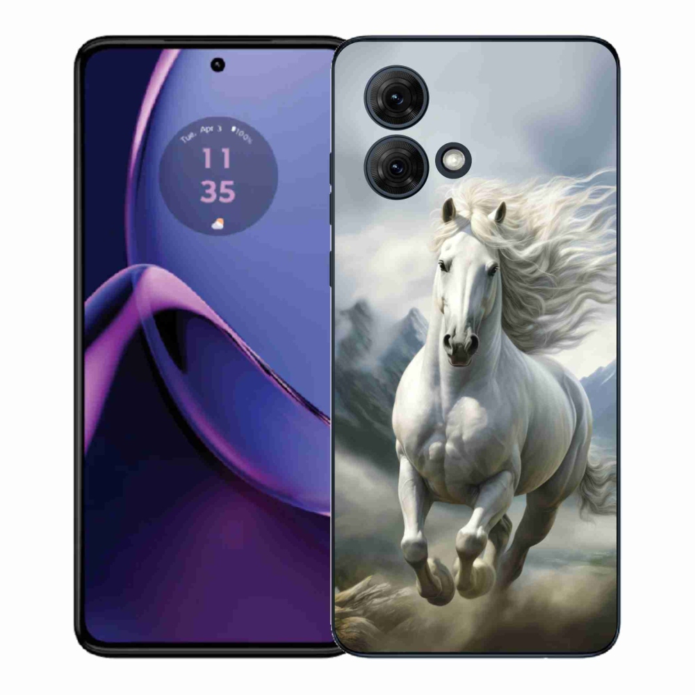 Gél borítás mmCase Motorola Moto G84 5G - futó fehér ló 3