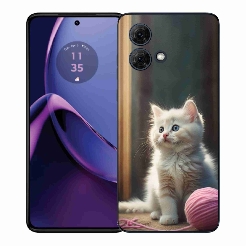 Gél védőhuzat mmCase Motorola Moto G84 5G - fehér cica 2